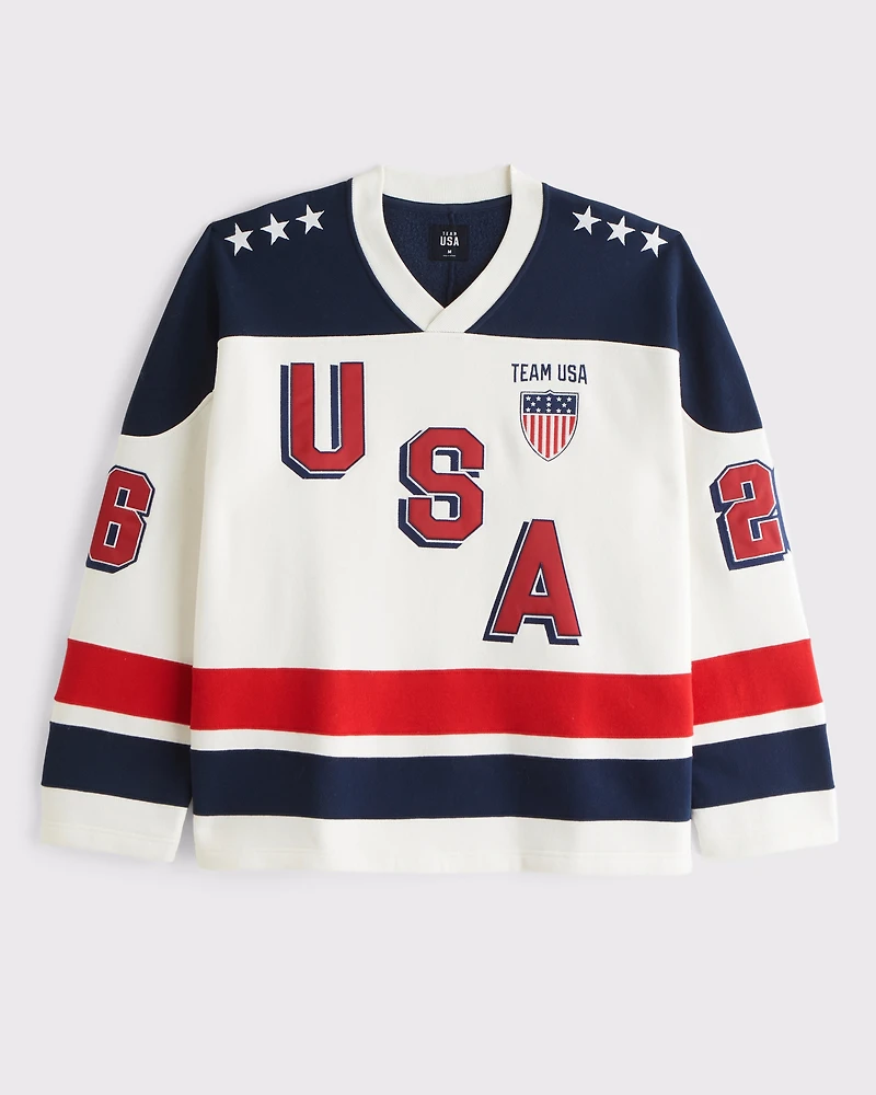Olympics Hockey Jersey-Inspired Sweatshirt