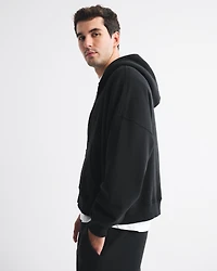 Essential Cropped Full-Zip Hoodie