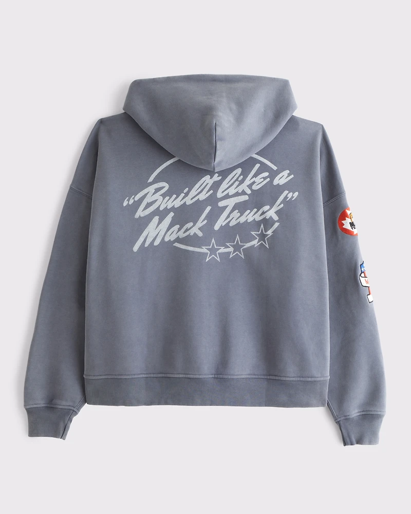 Mack Truck Cropped Full-Zip Hoodie