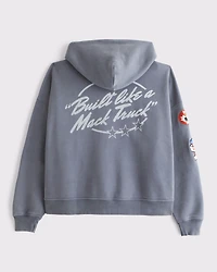 Mack Truck Cropped Full-Zip Hoodie