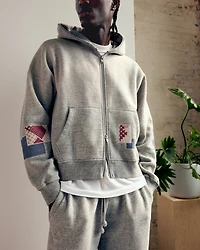 Essential Cropped Full-Zip Hoodie
