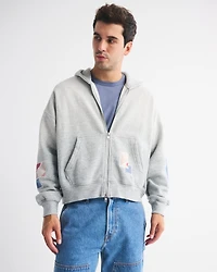 Essential Cropped Full-Zip Hoodie