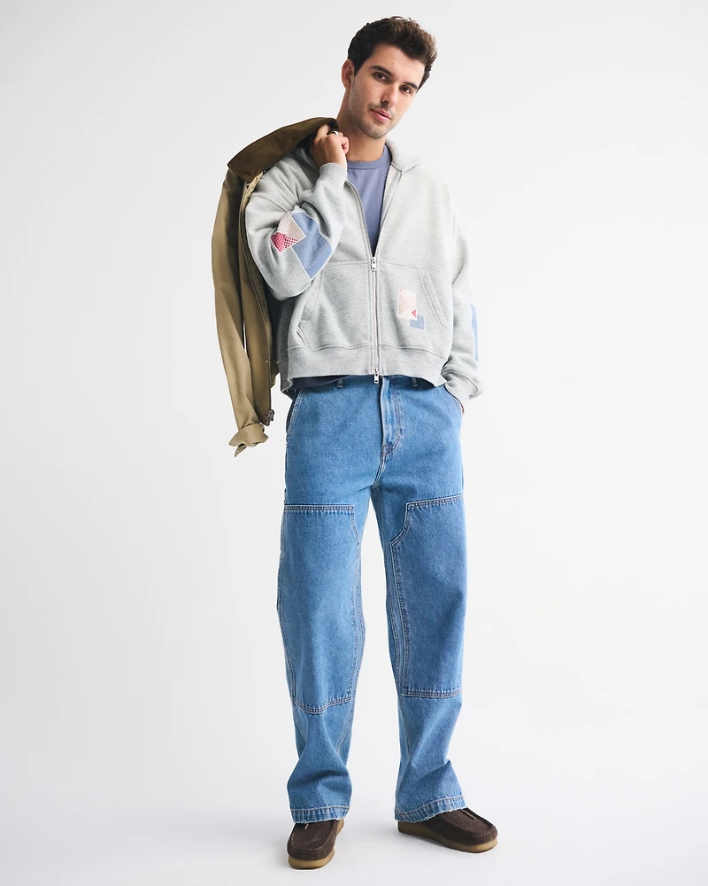 Essential Cropped Full-Zip Hoodie