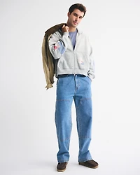 Essential Cropped Full-Zip Hoodie