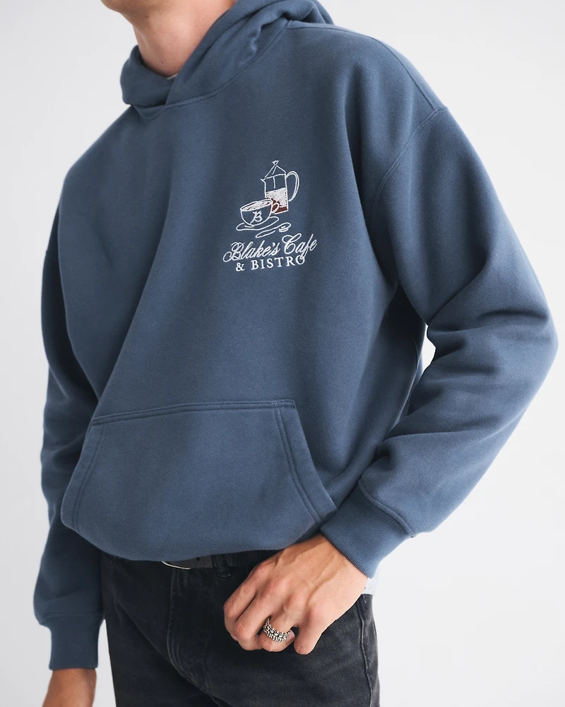 Cafe Graphic Popover Hoodie