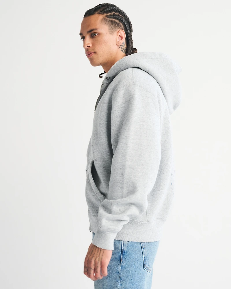 Paint Splatter Full-Zip Hoodie