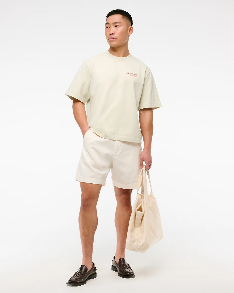 Premium Heavyweight Cropped Adriatic Sea Graphic Tee