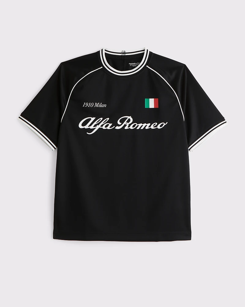 Alfa Romeo Cropped Soccer-Inspired Graphic Tee