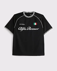 Alfa Romeo Cropped Soccer-Inspired Graphic Tee