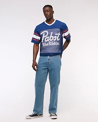 Pabst Blue Ribbon Cropped Football Jersey
