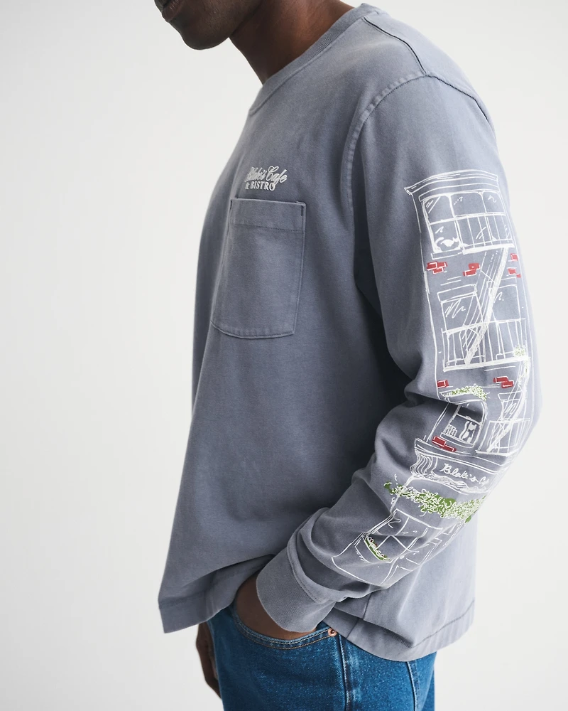 Long-Sleeve Premium Heavyweight 2.0 Cafe Graphic Tee