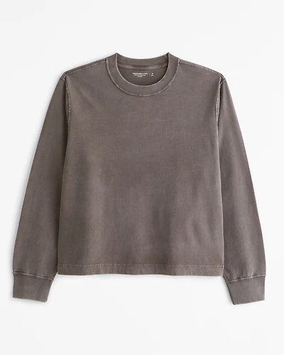 Long-Sleeve Premium Heavyweight Cropped Tee