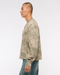 Long-Sleeve Grid Waffle Tee