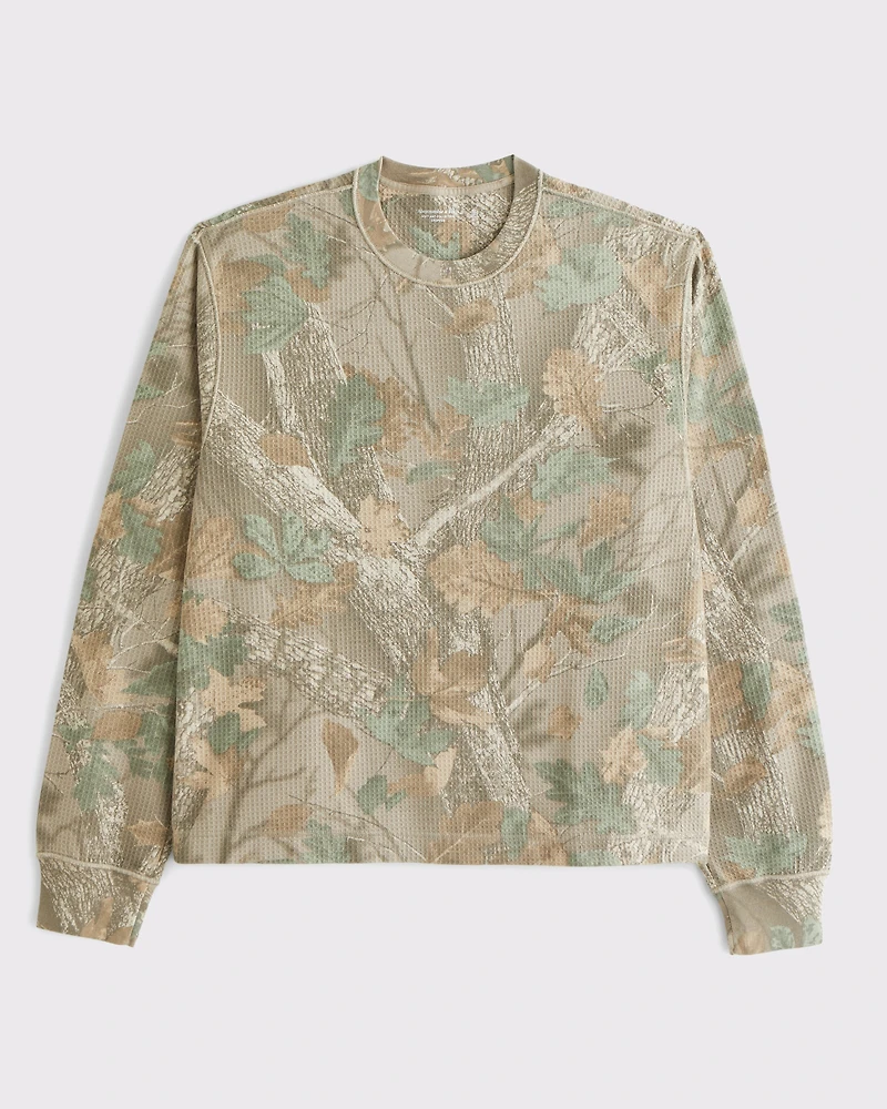 Long-Sleeve Grid Waffle Tee