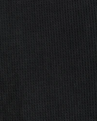 Long-Sleeve Grid Waffle Cropped Henley
