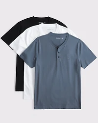 3-Pack Slim Polished Icon Henley Tees
