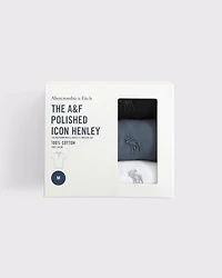 3-Pack Slim Polished Icon Henley Tees