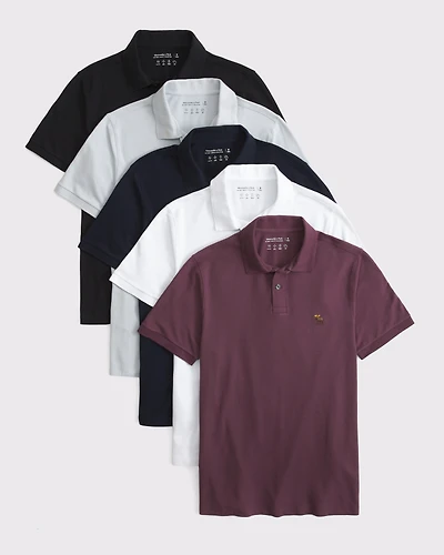 5-Pack Textured Icon Don't Sweat It Polos