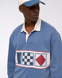 Long-Sleeve Cropped Rugby Polo