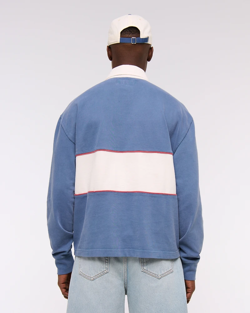 Long-Sleeve Cropped Rugby Polo