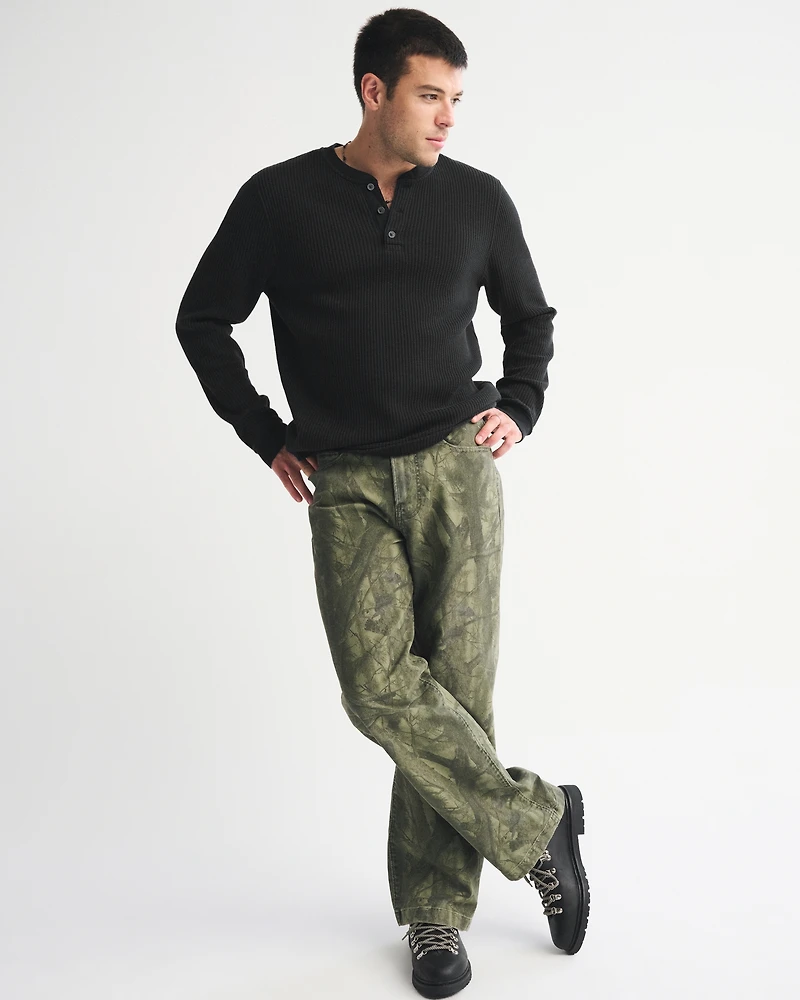 Long-Sleeve Classic Waffle Henley