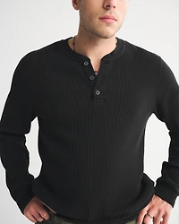 Long-Sleeve Classic Waffle Henley