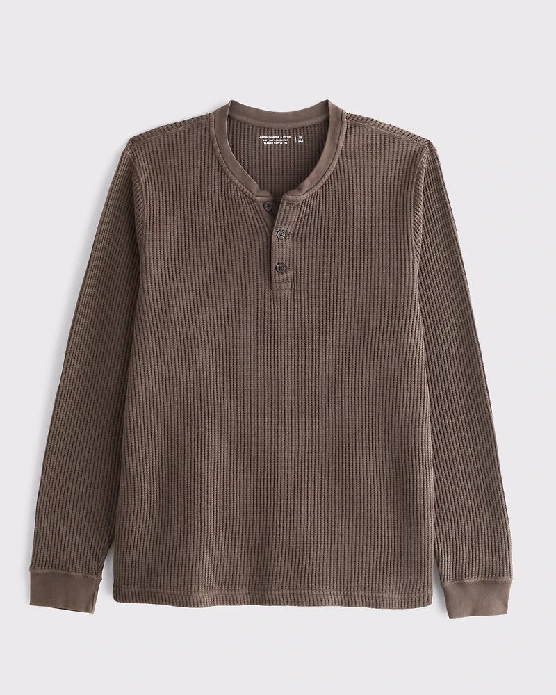 Long-Sleeve Classic Waffle Henley