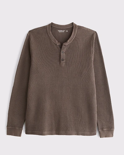 Long-Sleeve Classic Waffle Henley