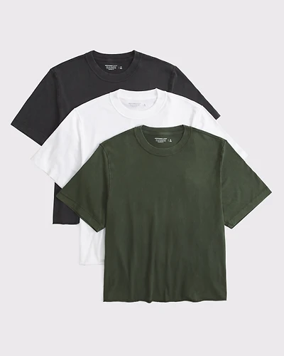3-Pack Vintage-Inspired Cropped Tees