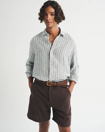 100% Linen Button-Up Shirt