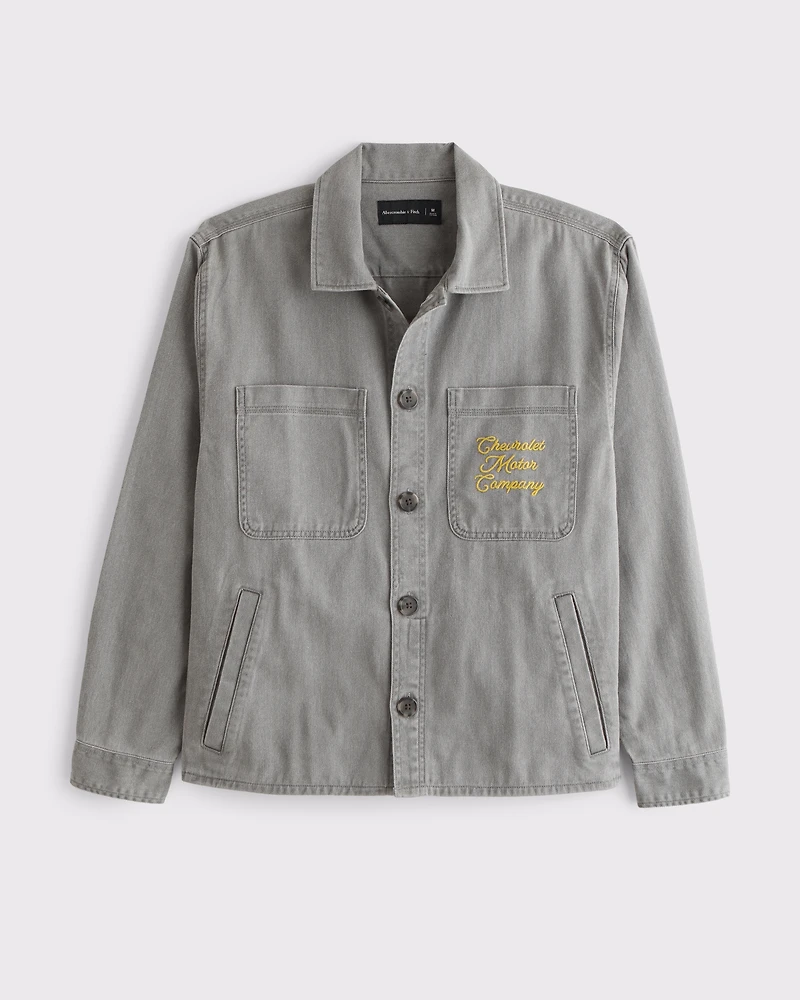 Twill Graphic Shirt Jacket