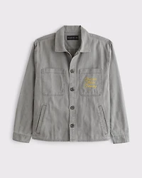 Twill Graphic Shirt Jacket