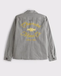 Twill Graphic Shirt Jacket
