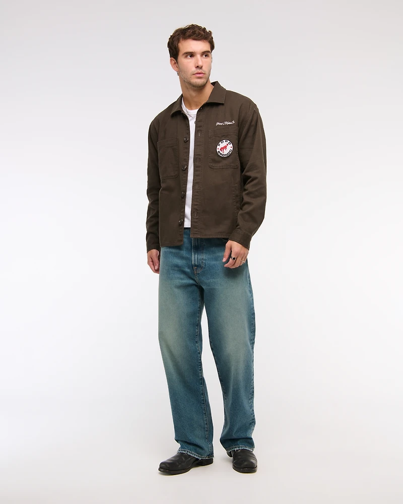 Twill Graphic Shirt Jacket