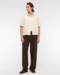 Short-Sleeve Cupro Button-Up Shirt