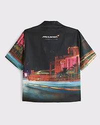 McLaren Camp Collar Silky Button-Up Shirt
