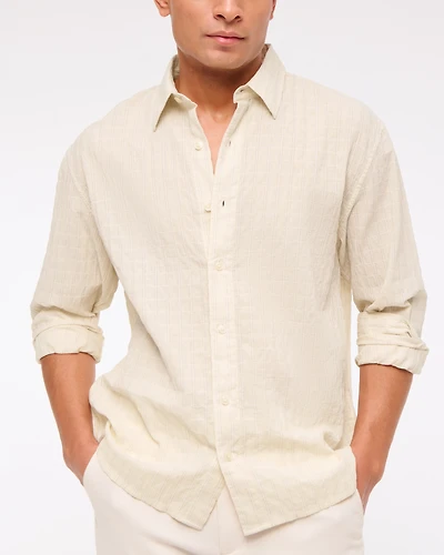 Textured Button-Up Shirt