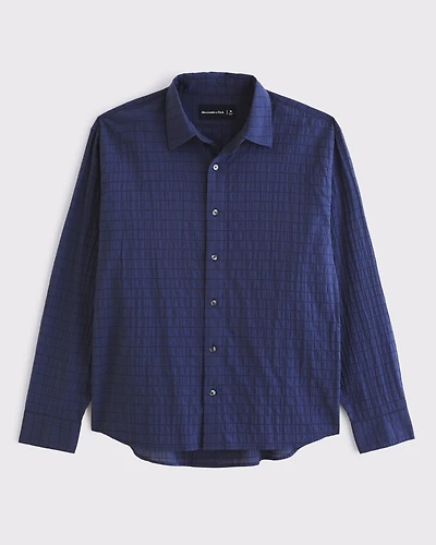 Textured Button-Up Shirt