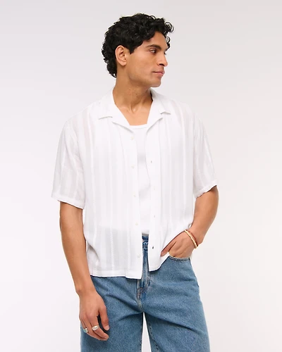 Camp Collar Button-Up Shirt