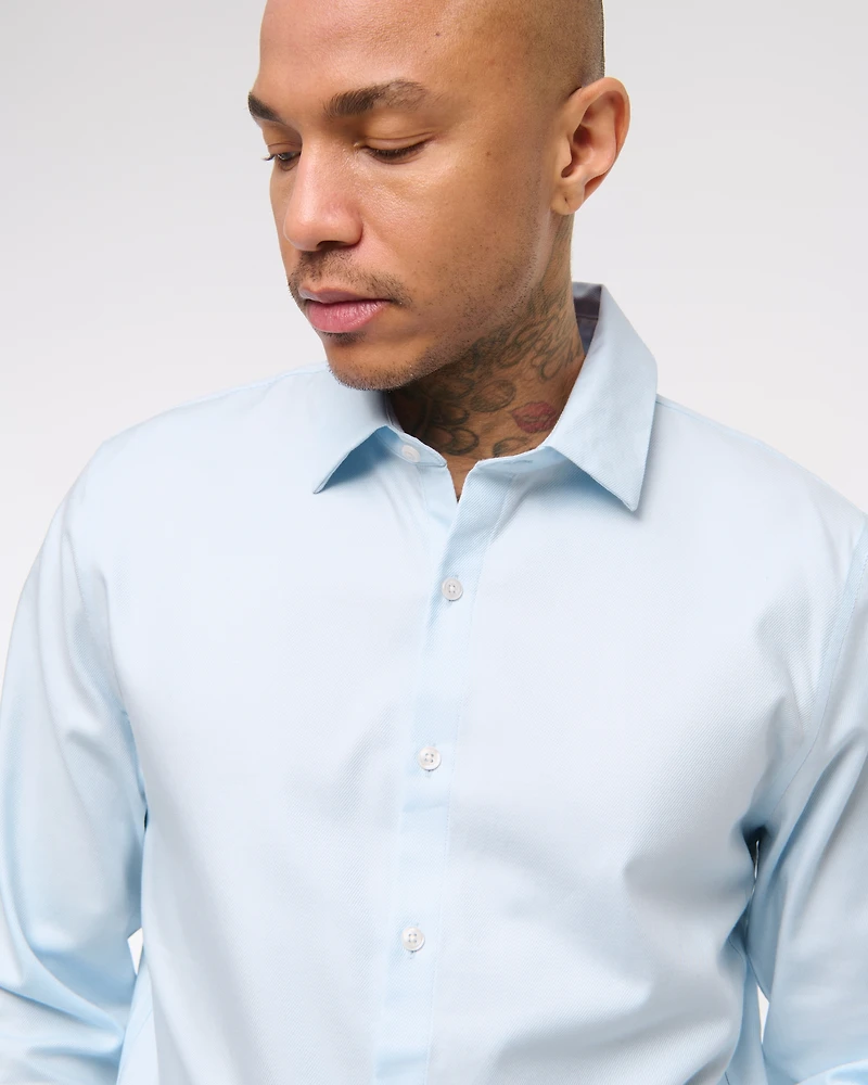 A&F Collins Slim Stretch Suiting Shirt
