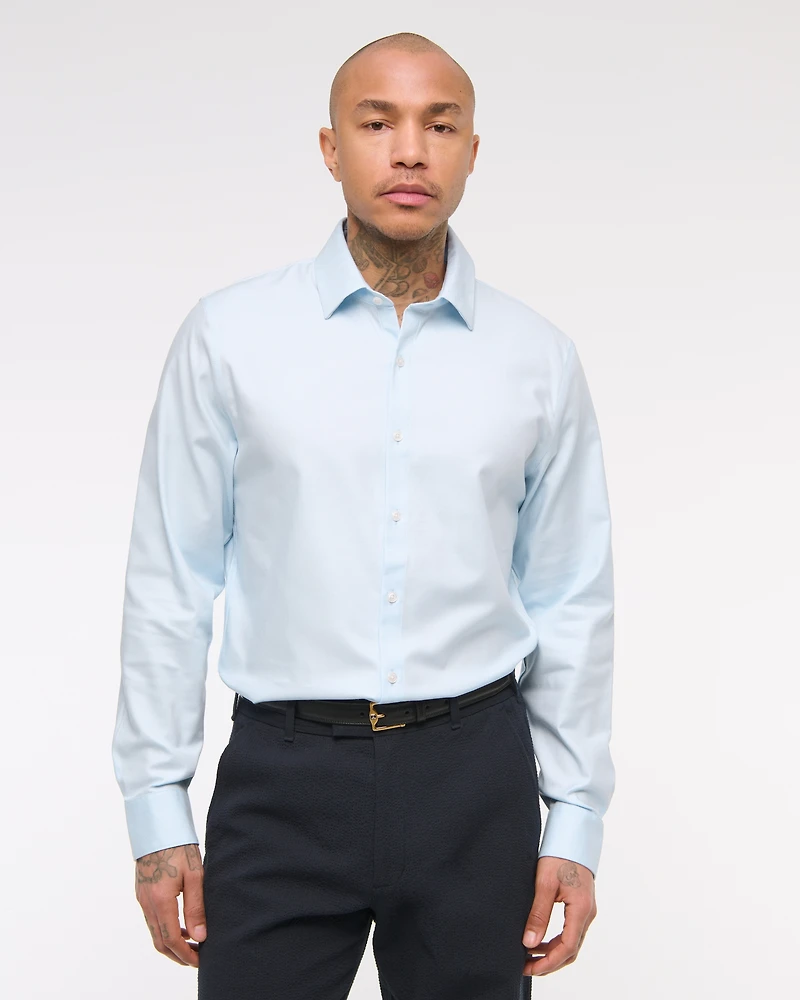 A&F Collins Slim Stretch Suiting Shirt