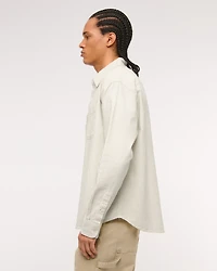 Summer Linen-Blend Button-Up Shirt