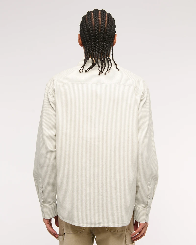 Summer Linen-Blend Button-Up Shirt