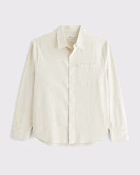Summer Linen-Blend Button-Up Shirt