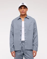 Long-Sleeve Garment Dye Button-Up Shirt