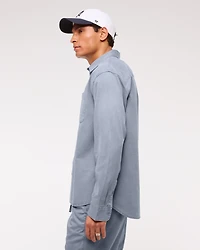 Long-Sleeve Garment Dye Button-Up Shirt