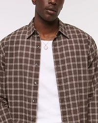 Lightweight Crinkle Button-Up Shirt