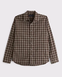 Lightweight Crinkle Button-Up Shirt