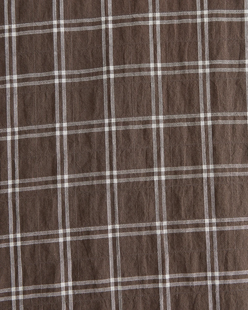 Lightweight Crinkle Button-Up Shirt