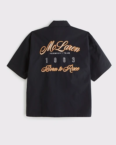 Short-Sleeve Cropped McLaren Workwear Button-Up Shirt